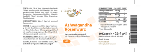 Ashwagandha Rosenwurz Komplex (60 Kps)
