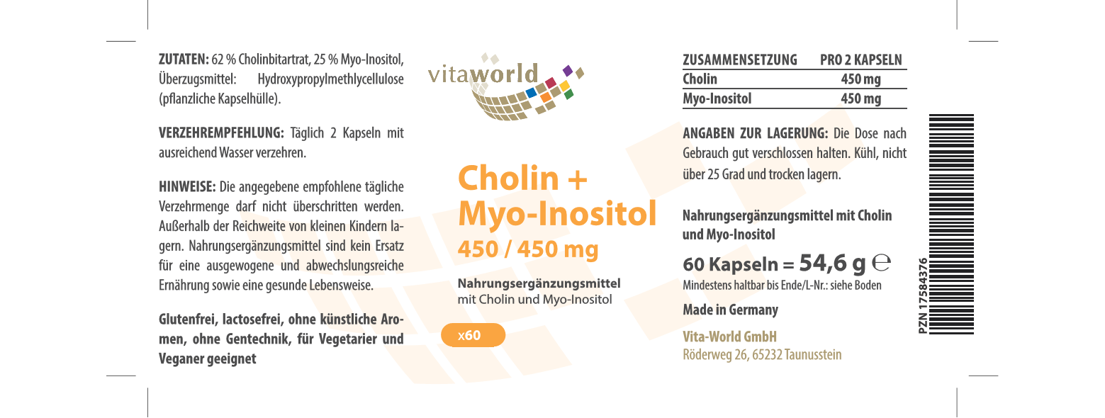 Cholin + Inositol 450/450 mg (60 Kps)