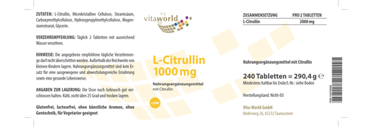 Citrulline 1000 mg (240 Tbl)