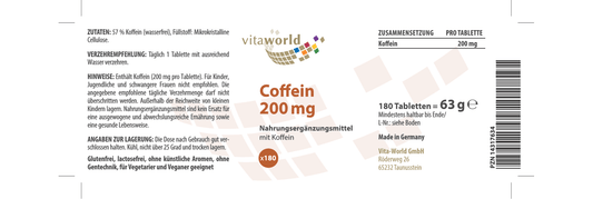 Coffein 200 mg (180 Tbl)