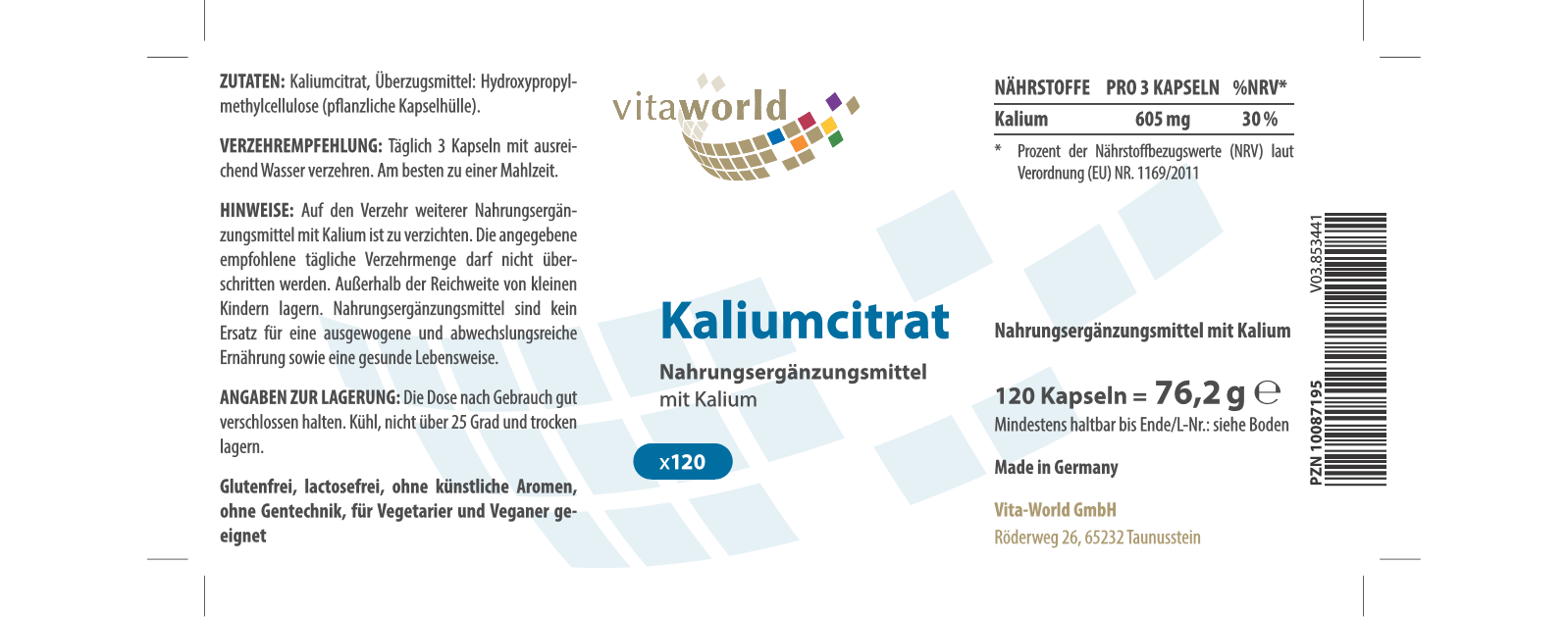Kaliumcitrat (120 Kps)