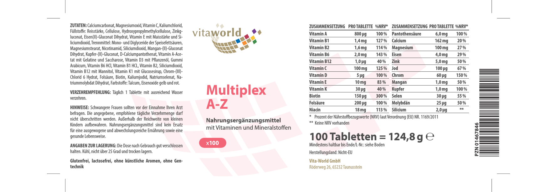 Multiplex Multivitamin A-Z (100 Tbl)