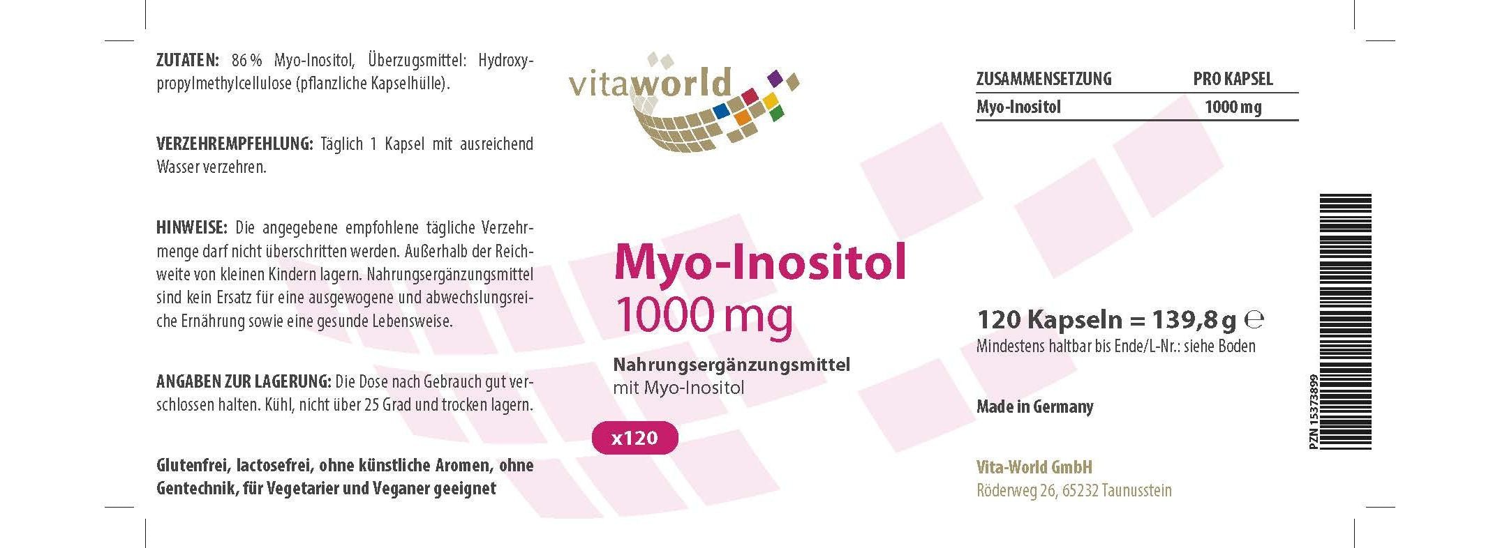 Myo-Inositol 1000 mg (120 caps)