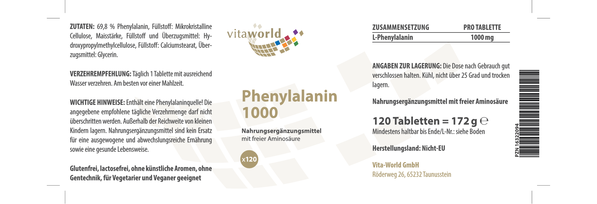 Phenylalanine 1000 mg (120 tab)