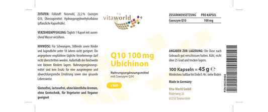 Q10 100 mg Ubichinon (100 Kps)