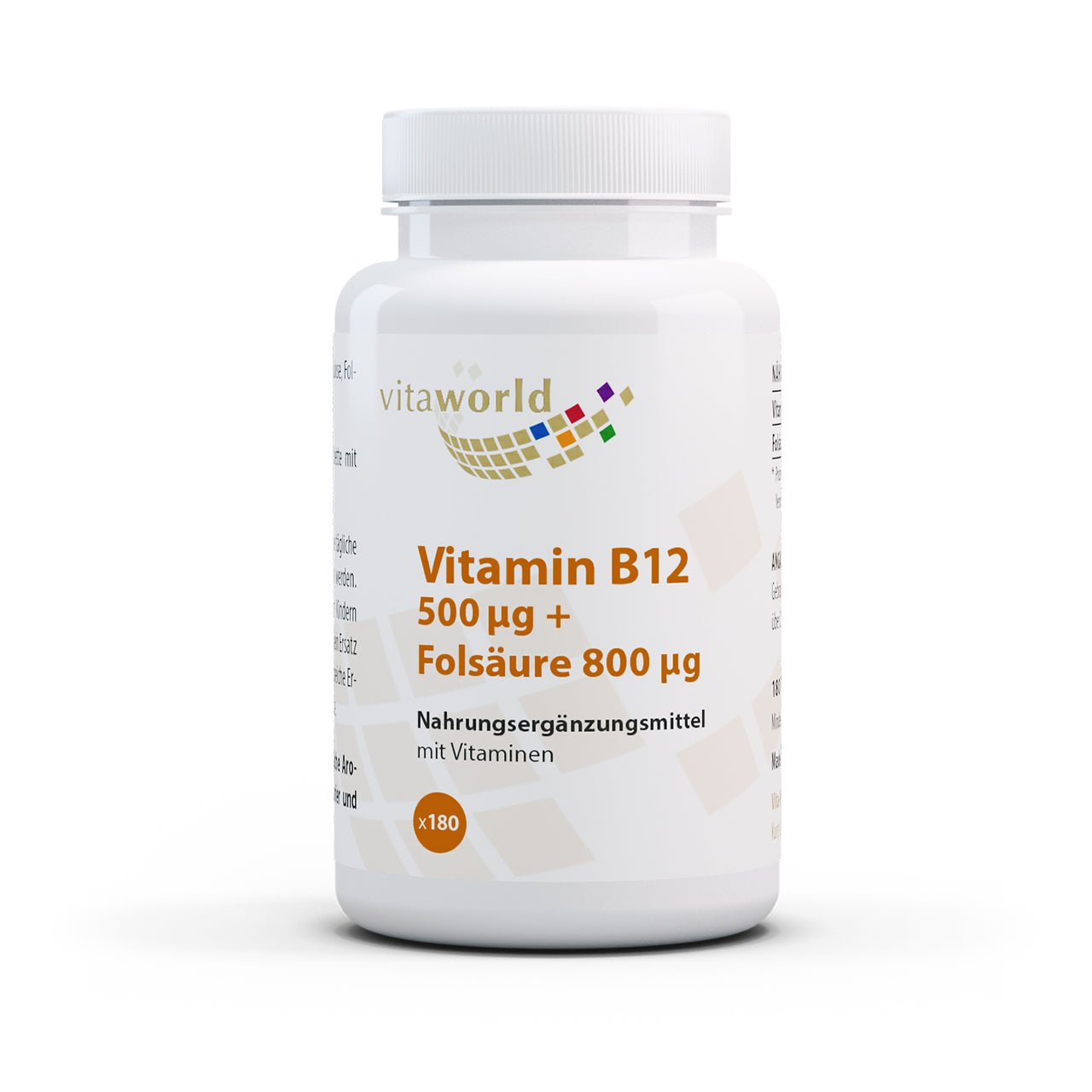 Vitamin B12 500 µg + Folsäure 800 µg (180 Tbl)